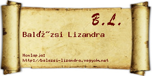 Balázsi Lizandra névjegykártya